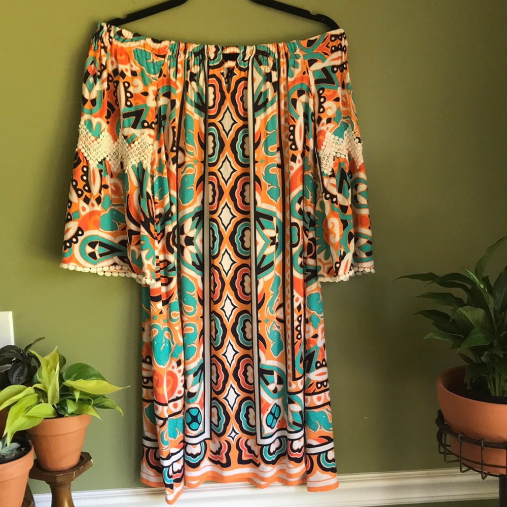 Crown & Ivy - Midi Off Shoulder Dress